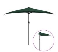 vidaXL Garden Parasol with Aluminium Pole Sunshade Outdoor Umbrella Green Half