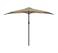 vidaXL Balcony Parasol with Aluminium Pole Taupe 300x155 cm Half, Brown