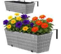 Balcony Planter Grey 236x79x75in - Set of 2