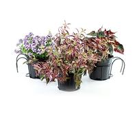 Balcony Planters - Black Metal - Set of 3 - Balcony Planters Pot holders (Extra Large 29cm)