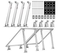 Balcony Power Plant Solar Module 2-Panel Set, 15°-30° Solar Panel Mount Brackets, Adjustable Photovoltaic Bracket, Universal Wall & Flat Roof Mounting for 100W-600W PV Modules, Easy Installation