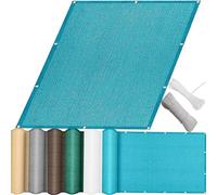 Balcony Privacy Screen 0.3 x 1m UVResistant TShaped Garden Fence with Grommets & Rope Blue Outdoor Patio Protection for Decks & Railing