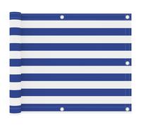 vidaXL Balcony Screen White and Blue 75x600 cm Oxford Fabric Privacy Sunshade