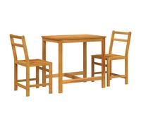 (brown) vidaXL Balcony Set 3 Piece with Cushions Table and Chair Solid Wood Acacia