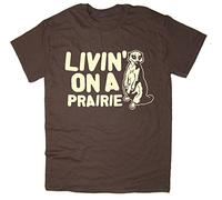 Balcony Shirts 'Livin' On a Prairie' Mens Meerkat T Shirt - Brown - Large