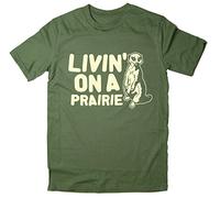 Balcony Shirts 'Livin' On a Prairie' Mens Meerkat T Shirt - Khaki - Medium