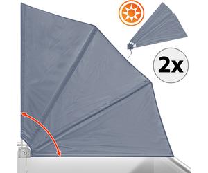 Balcony Side Awning 2Pcs Anthracite 140x140cm Foldable