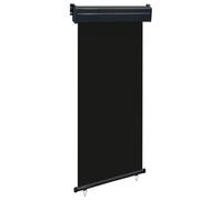 Balcony Side Awning Black 105x250cm Steel-Aluminium Polyester Screen UVproof60cm