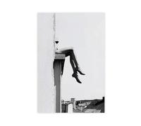 Balcony View, City Life, Urban Aesthetics, Black And White Scene Canvas Poster Wall Art Print Picture Paintings 12x18inch(30x45cm)