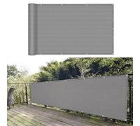 Balcony95 x 1000 cm Tear-Resistant Outdoor Fence Barrier with Grommets & Cord Perfect for Garden Patio Terrace - Grey Color