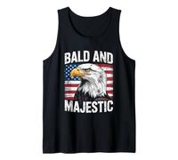 Bald And Majestic American Bald Eagle 4th Of July US Flag Tank Top