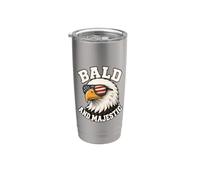 Bald and Majestic Funny Eagle American Patriotic July 4th Stainless Steel Insulated Tumbler