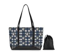 Bald-bird Heritage Plaid Waterproof Work Bag for Women with Zipper Zipper Tote for Nurses with Lunch maletines para mujer