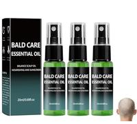 Bald Care Essential Oil, Bald Head Moisturiser for Men, Mattifying Scalp Moisturizer Set, Daily Maintenance, Hydrates and Moisturizes, Smoothing away Fine Lines, Wrinkles and Dry Patches (3pcs)
