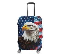 Bald E-agles Thunder U.S. Flag Trendy Suitcase Covers Unisex Luggage Cover Protector Fit 19 to 32 Inch Travel Lover M