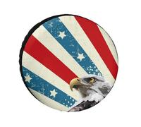 Bald E-agles U.S.A Flag Funny Spare Wheel Cover Universal Tire Covers Waterproof Tyre Protectors for Travel Trailer Truck SUV