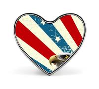 Bald E-agles U.S.A Flag Heart Metal Badges Decorative Brooches Fashionable Lapel Pin for Hat Backpack Clothing