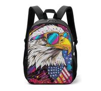 Bald Ea-gle Casual Daypack Daily Backpacks Travel Shoulder Bag with Adjustable Straps for Women Men