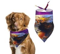 Bald Ea-gles And Tiger Dog Bandanas Thanksgiving Halloween Christmas Pet Supplies Accessories Adjustable Pets Triangle Scarf
