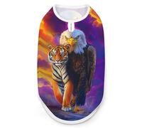 Bald Ea-gles And Tiger Fashion Dog Shirts Printing Pet Clothes Sleeveless Pets Vest for Dogs Puppy Cats L