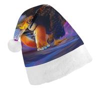 Bald Ea-gles And Tiger Pattern Christmas Hat Adult Santa Hats Unisex Party Headwear Festive Holiday Supplies