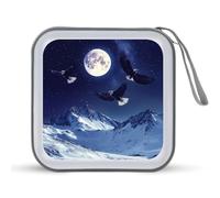 Bald Ea-gles CD Case Holder Portable 40 Capacity DVD Wallet Storage Organizer for Car Travel