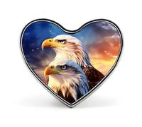 Bald Ea-gles in The Morning Funny Lapel Pins Heart Button Brooch Badge Pin Hat Clothes Bag Jewelry for Men Women