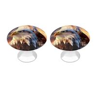 Bald Ea-gles in The Morning Funny Round Cabinet Knobs Stainless Steel Drawer Pulls Door Handles Decoration