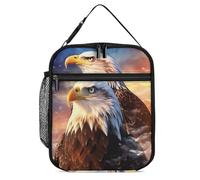 Bald Ea-gles in The Morning Portable Cute Lunch Bag Reusable Insulated Tote Lunch Box Organizer for Picnic Office
