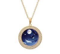 Bald Ea-gles Necklace for Women Adjustable Jewelry Pendant for Mom Wife Girlfriend Gifts Golden-style