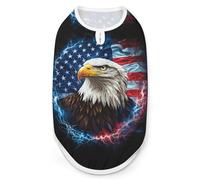 Bald Ea-gles Thunder U.S. Flag Cute Dog Shirt Sleeveless Soft Breathable Pet Apparel Tank Top Summer Cool 2XL