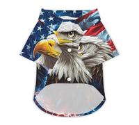 Bald Ea-gles Thunder U.S. Flag Cute Pet T-Shirt Breathable Button Crew Neck Shirt for Cats Dog Clothes Outdoor Apparel Outfit