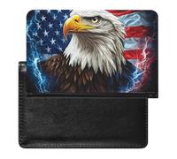 Bald Ea-gles Thunder U.S. Flag Funny Passport Cover Holder for Travel Lightweight Waterproof Passport Protector