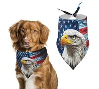 Bald Ea-gles Thunder U.S. Flag Printed Dog Bandanas Adjustable Trendy Triangle Pet Scarffor Small Medium Large