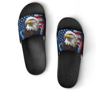Bald Ea-gles Thunder U.S. Flag Shower Shoes Slipper for Women Men Beach Slippers Quick Drying Non Slip Open-Toe Sandals