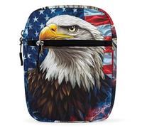 Bald Ea-gles Thunder U.S. Flag Trendy Crossbody Bag for Men Women Small Satchel Men Sling Adjustable Shoulder Strap Messenger