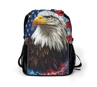 Bald Ea-gles Thunder U.S. Flag Trendy Drawstring Backpack with Shoes Compartment Gym Bag Beach Cinch for Women Men