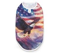 Bald Ea-gles U.S. Flag Cute Printed Dog Shirt Clothes Lightweight Sleeveless Pet Tank Top for Small Medium Large Pets