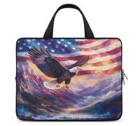 Bald Ea-gles U.S. Flag Funny Laptop Sleeve Case with Carry Handle Waterproof Protective Computer Cover 10-17 Inch
