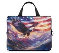 Bald Ea-gles U.S. Flag Funny Laptop Sleeve Case with Carry Handle Waterproof Protective Computer Cover 10-17 Inch