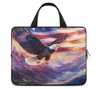 Bald Ea-gles U.S. Flag Funny Laptop Sleeve Case with Carry Handle Waterproof Protective Computer Cover 10-17 Inch