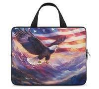 Bald Ea-gles U.S. Flag Funny Laptop Sleeve Case with Carry Handle Waterproof Protective Computer Cover 10-17 Inch