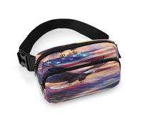 Bald Ea-gles U.S. Flag Unisex Waist Pack Bag Adjustable Bum Bags Travel Money Pouch for Shopping Hiking Cycling
