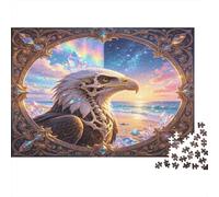 Bald Eagle 1000 Piece Jigsaw Puzzle Paper for Adults Beach Sunset Scene Focus Game Family Relaxation Home Decor Gift 38x26cm/1000pcs