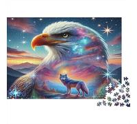 Bald Eagle 1000 Piece Jigsaw Puzzle Paper for Adults Starry Night Wolf Relaxing Game Focus Home Decor 70x50cm/1000pcs