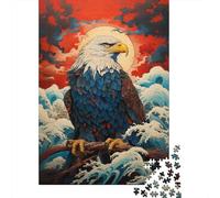 Bald Eagle 1000 Piece Jigsaw Puzzle Paper Jigsaw Puzzle for Adults Dramatic Ocean Scene Puzzle Game for Family Relaxing Focus Home Gift 38x26cm/1000pcs