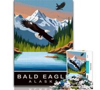 Bald Eagle 1000 Pieces Jigsaw Puzzle for Adults& Teens,Game Toys Every Piece Is Unique - Challenging Family Fun Game 75x50cm