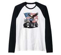 Bald Eagle 4th of July American Flag Patriotic Fourth July Raglan Baseball Tee
