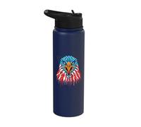 Bald Eagle 4th of July American Flag USA Stainless Steel Insulated Water Bottle