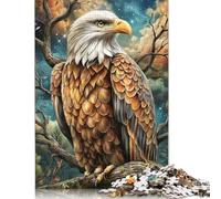 Bald Eagle 500 Pieces Wooden Jigsaw Puzzles Adults Fun Home Decoration Toy Intellectual Game Stress Relief Toy Education Game Relaxation And Intelligence 500pcs (52x38cm)